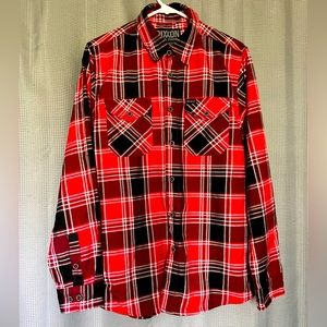 Dixxon x Snap-On Tools Limited Edition Flannel Shirt Men's Med Red Black Plaid